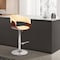 Armen Living Paris Cream Faux Leather Adjustable Height Swivel Walnut Wood and Chrome Bar Stool LCPASWBACRWA - alternate 3